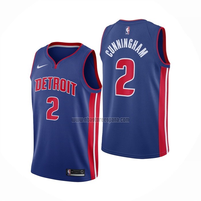 Camiseta Detroit Pistons Cade Cunningham NO 2 Icon Azul